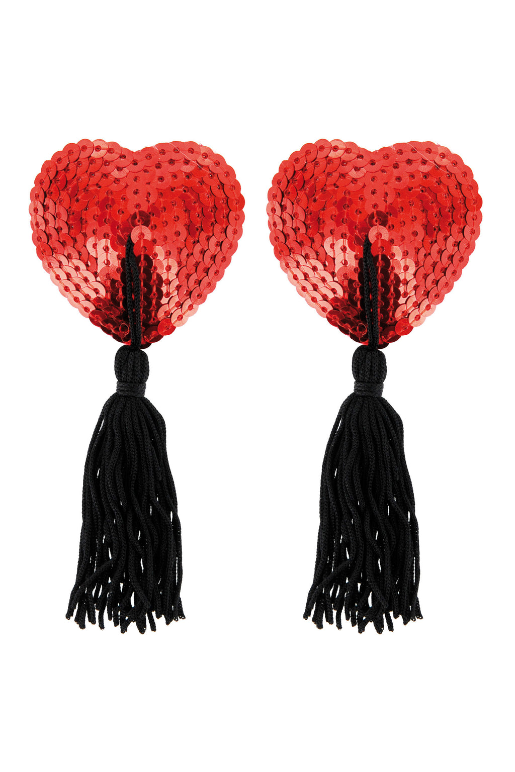 Caches tétons cœur rouge