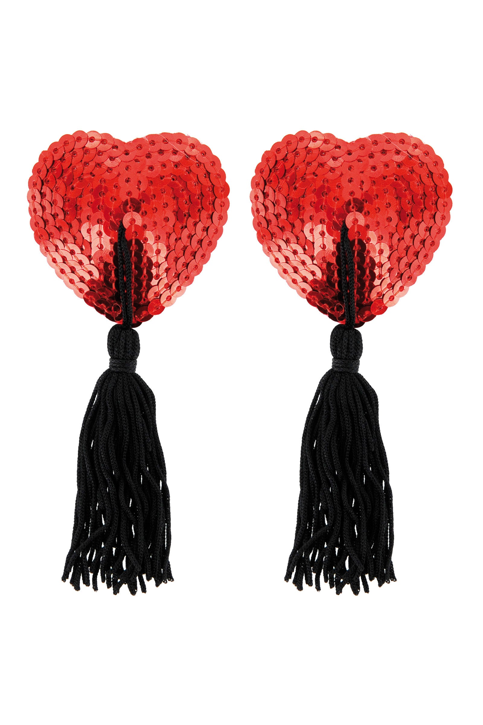 Caches tétons cœur rouge