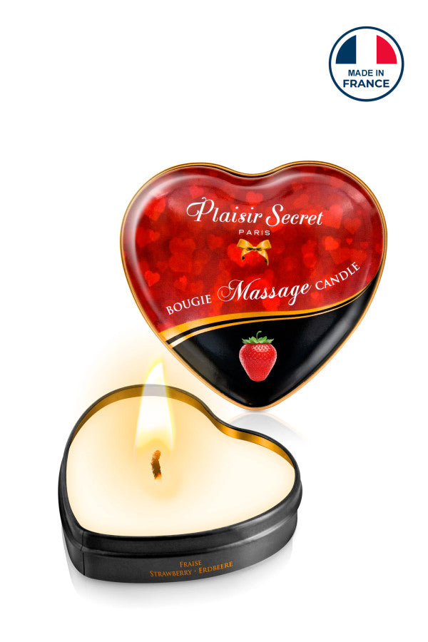 Bougie de massage fraise